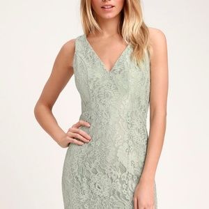 Lulus "Normani" Sage Lace Sleeveless Dress NWOT XS